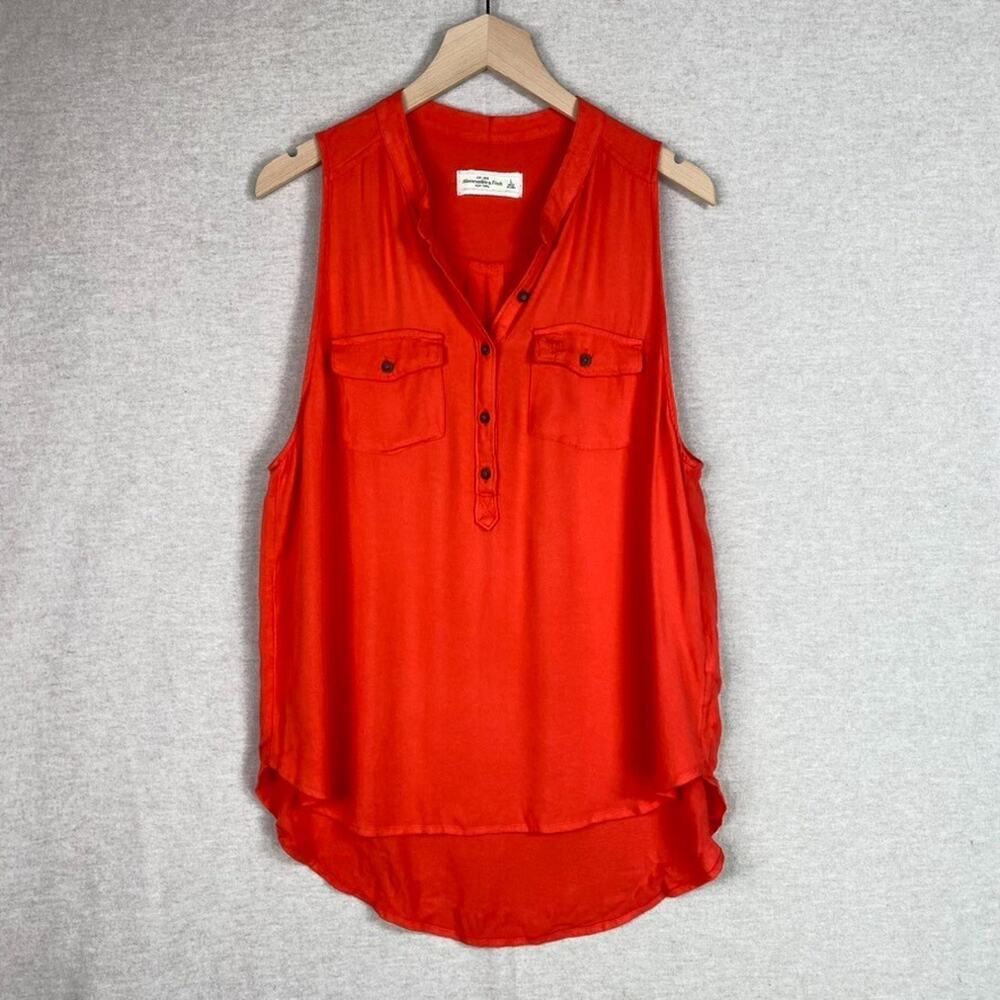 Y2K Abercrombie & Fitch Womens Sleeveless Popover Top Size Large Moose Logo